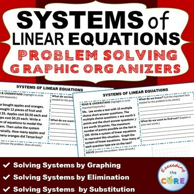 SYSTEMS OF LINEAR EQUATIONS Word Problems with Graphic Organizer