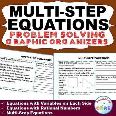 MULTI-STEP EQUATIONS Word Problems with Graphic Organizer