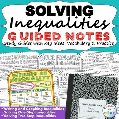 INEQUALITIES Doodle Math - Interactive Notebooks (Guided Notes)
