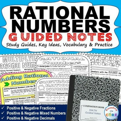 RATIONAL NUMBERS Doodle Math - Interactive Notebooks (Guided Notes)