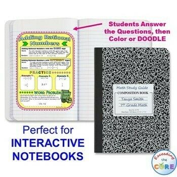 RATIONAL NUMBERS Doodle Math - Interactive Notebooks (Guided Notes)