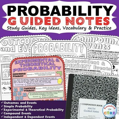 PROBABILITY Doodle Math - Interactive Notebooks (Guided Notes)
