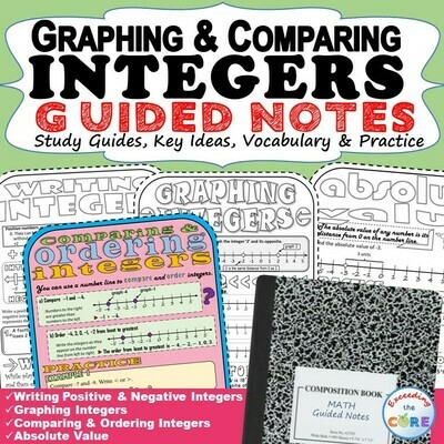 GRAPHING & COMPARING INTEGERS Doodle Math - Interactive Notebooks (Guided Notes)