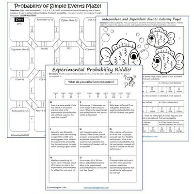PROBABILITY Maze, Riddle, Color by Number Coloring Page (Fun MATH Activities)