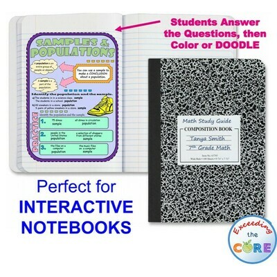 SAMPLES &amp; POPULATIONS Doodle Math - Interactive Notebooks (Guided Notes)