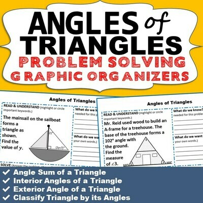 ANGLES OF TRIANGLES Word Problems with Graphic Organizers