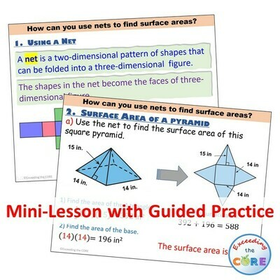 NETS AND SURFACE AREA PowerPoint Lesson AND Guided Practice