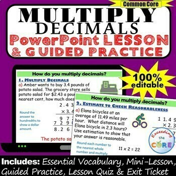 MULTIPLY DECIMALS PowerPoint Lesson &amp; Guided Practice