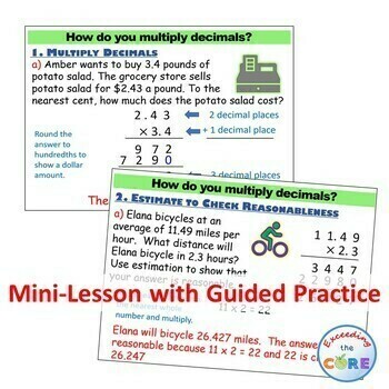 MULTIPLY DECIMALS PowerPoint Lesson &amp; Guided Practice