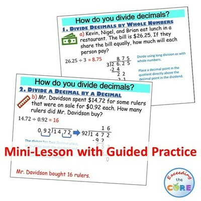 DIVIDE DECIMALS PowerPoint Lesson &amp; Guided Practice