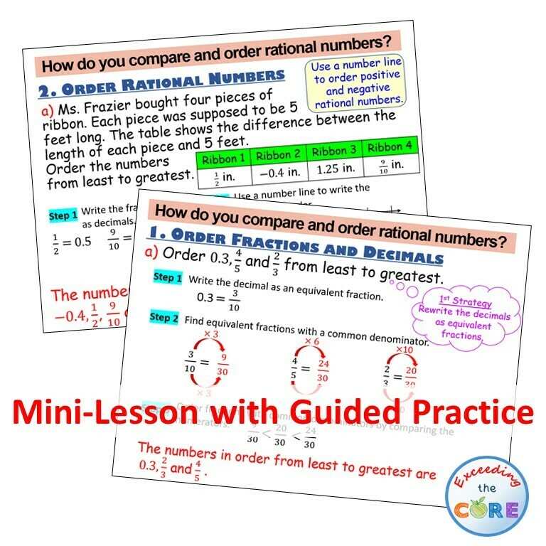 COMPARE &amp; ORDER RATIONAL NUMBERS PowerPoint Lesson &amp; Practice