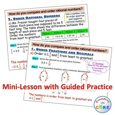COMPARE &amp; ORDER RATIONAL NUMBERS PowerPoint Lesson &amp; Practice