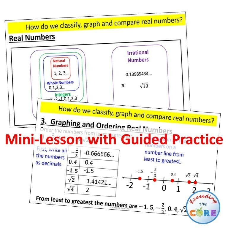 CLASSIFY, GRAPH &amp; COMPARE REAL NUMBERS PowerPoint Lesson