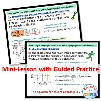 PROPORTIONAL RELATIONSHIPS &amp; GRAPHS PowerPoint Lesson AND Practice - DIGITAL