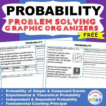 PROBABILITY WORD PROBLEMS with Graphic Organizer