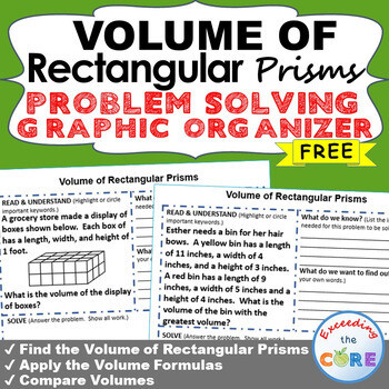 VOLUME OF RECTANGULAR PRISMS Word Problems with Graphic Organizers