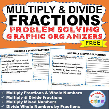 MULTIPLY AND DIVIDE FRACTIONS Word Problems with Graphic Organizer