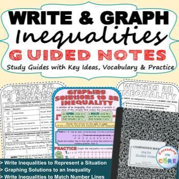 WRITE AND GRAPH INEQUALITIES Doodle Math Interactive Notebooks (Guided Notes)