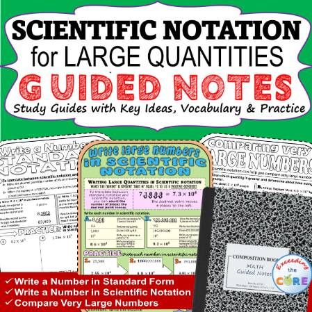 SCIENTIFIC NOTATION FOR LARGE QUANTITIES Doodle Math Notebooks (Guided Notes)