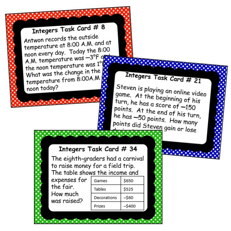 7th Grade Math Common Core WORD PROBLEM TASK CARDS { BUNDLE }