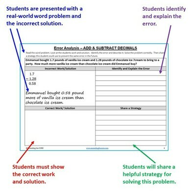 5th Grade Math ERROR ANALYSIS (Find the Error) BUNDLE