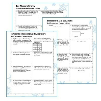 7th Grade ALL YEAR MATH PACKETS Bundle - { COMMON CORE Assessment}