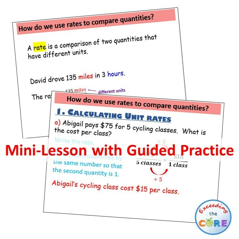 UNIT RATE, UNIT PRICE, EQUIVALENT RATE PowerPoint Lesson