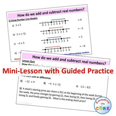 FOUNDATIONS FOR ALGEBRA Mini-Lessons &amp; Practice - Algebra 1