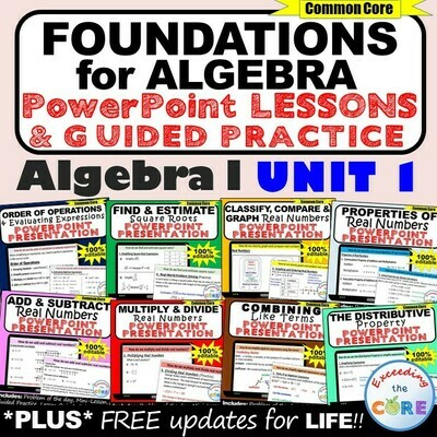 FOUNDATIONS FOR ALGEBRA Mini-Lessons &amp; Practice - Algebra 1