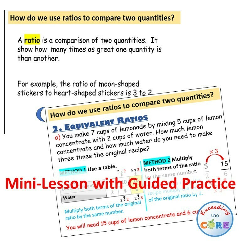 RATIOS &amp; RATE UNIT : 6th Grade PowerPoint Lessons &amp; Guided Practice BUNDLE