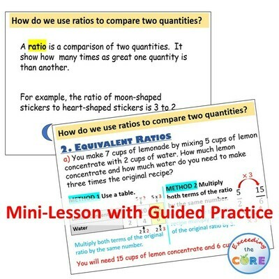 RATIOS &amp; RATE UNIT : 6th Grade PowerPoint Lessons &amp; Guided Practice BUNDLE