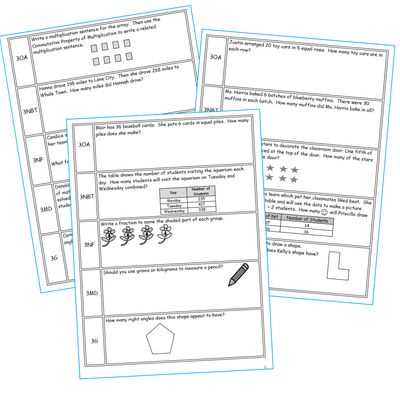 3rd Grade Daily or Weekly Spiral Math Review {Common Core} - 100% Editable
