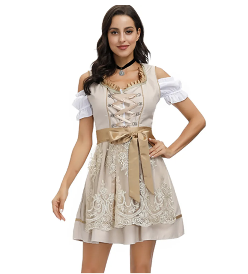 Gold and Khaki Oktoberfest Dirndl