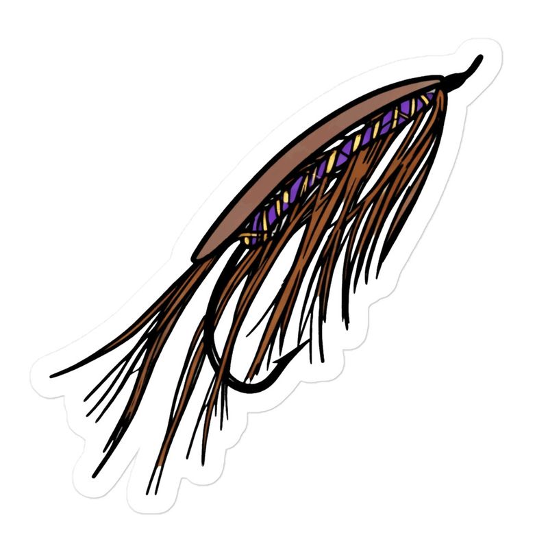 Gold Purple Spey Fly Sticker