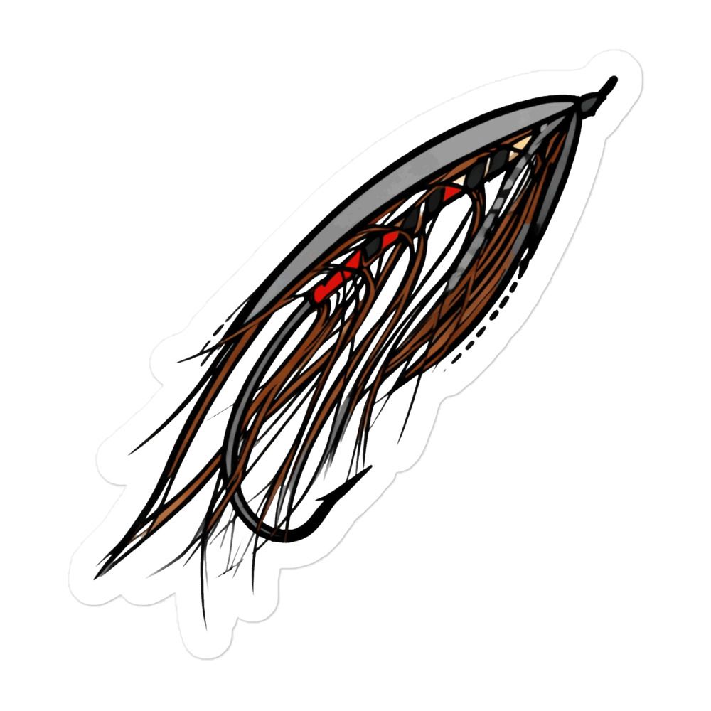 Gold Reach Spey Fly Sticker