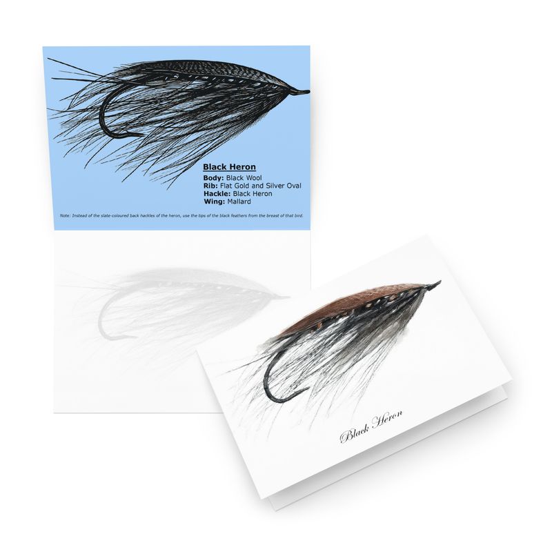 Black Heron - Fly Tying Card