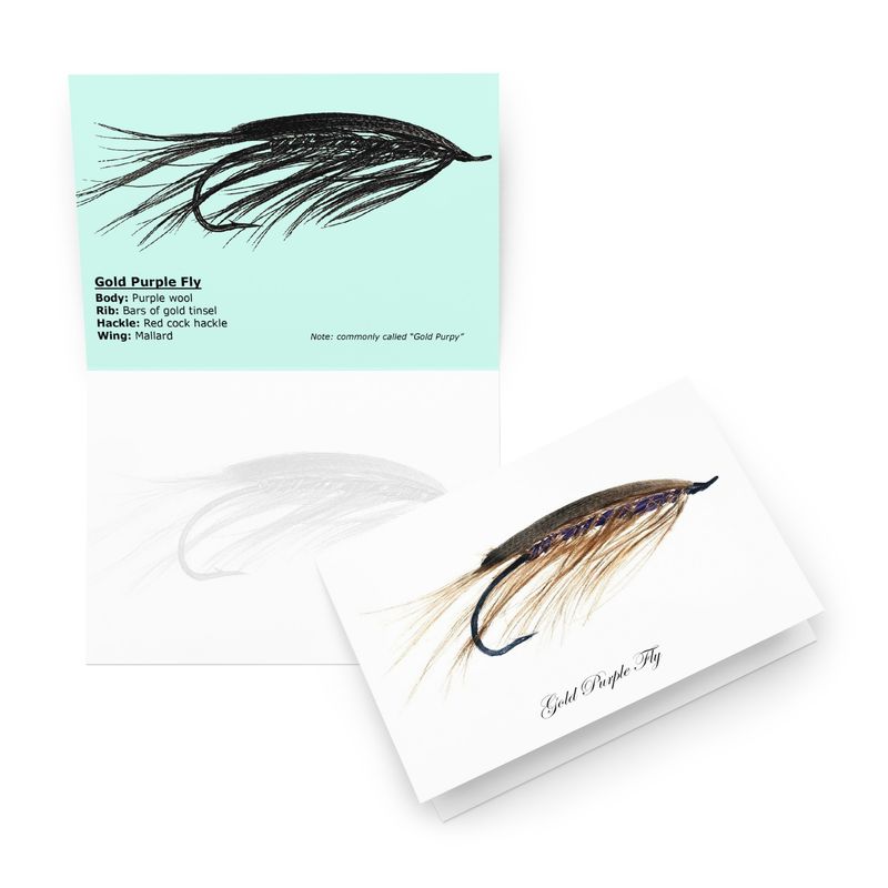 Gold Purple Fly - Fly Tying Card