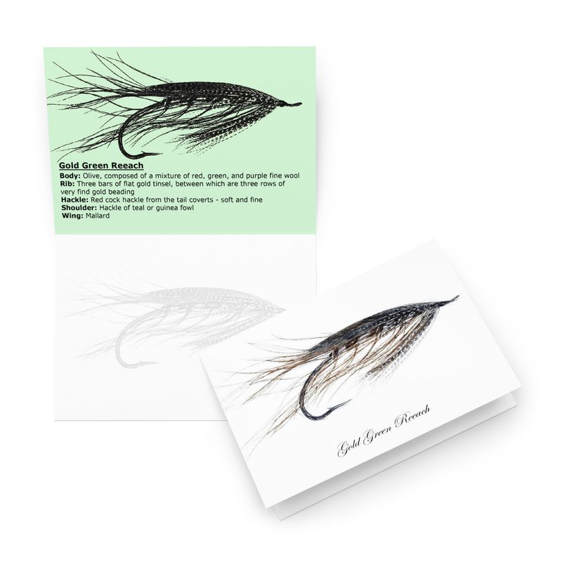 Gold Green Reeach - Fly Tying Card