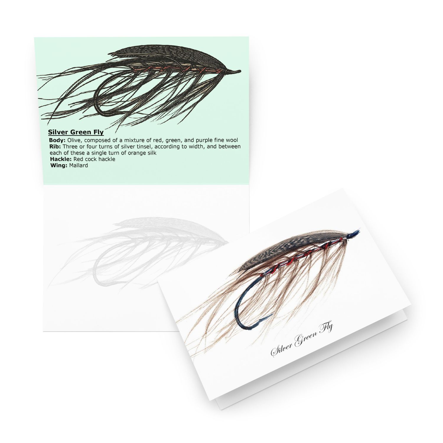 Silver Green Fly - Fly Tying Card