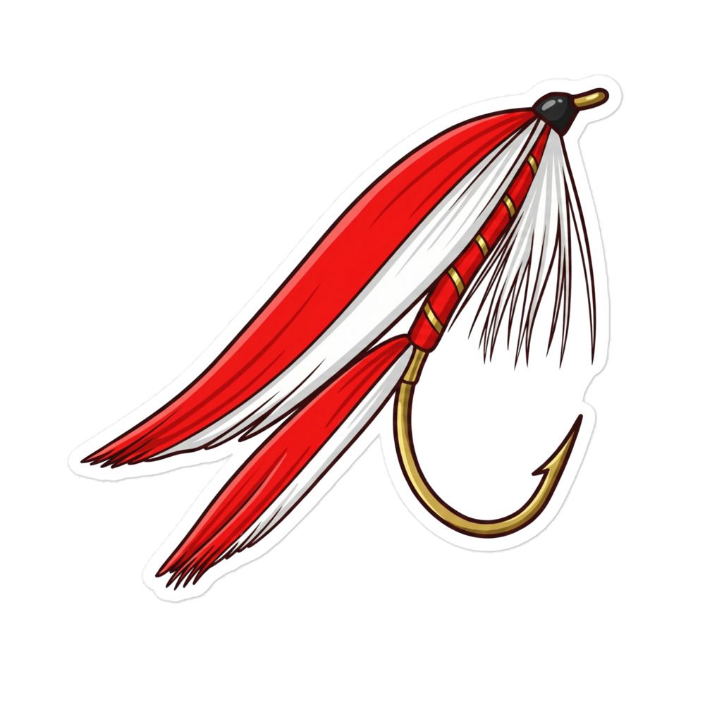 Ibis and White Wet Fly Sticker Ibis and White Wet Fly Sticker