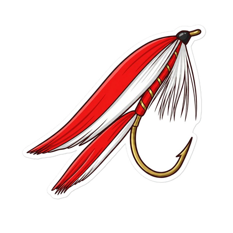 Ibis and White Wet Fly Sticker
