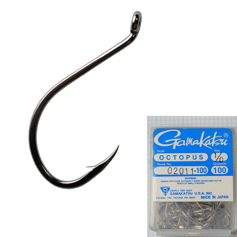 Gamakatsu 02011 - Size 1/0, 100 Pack