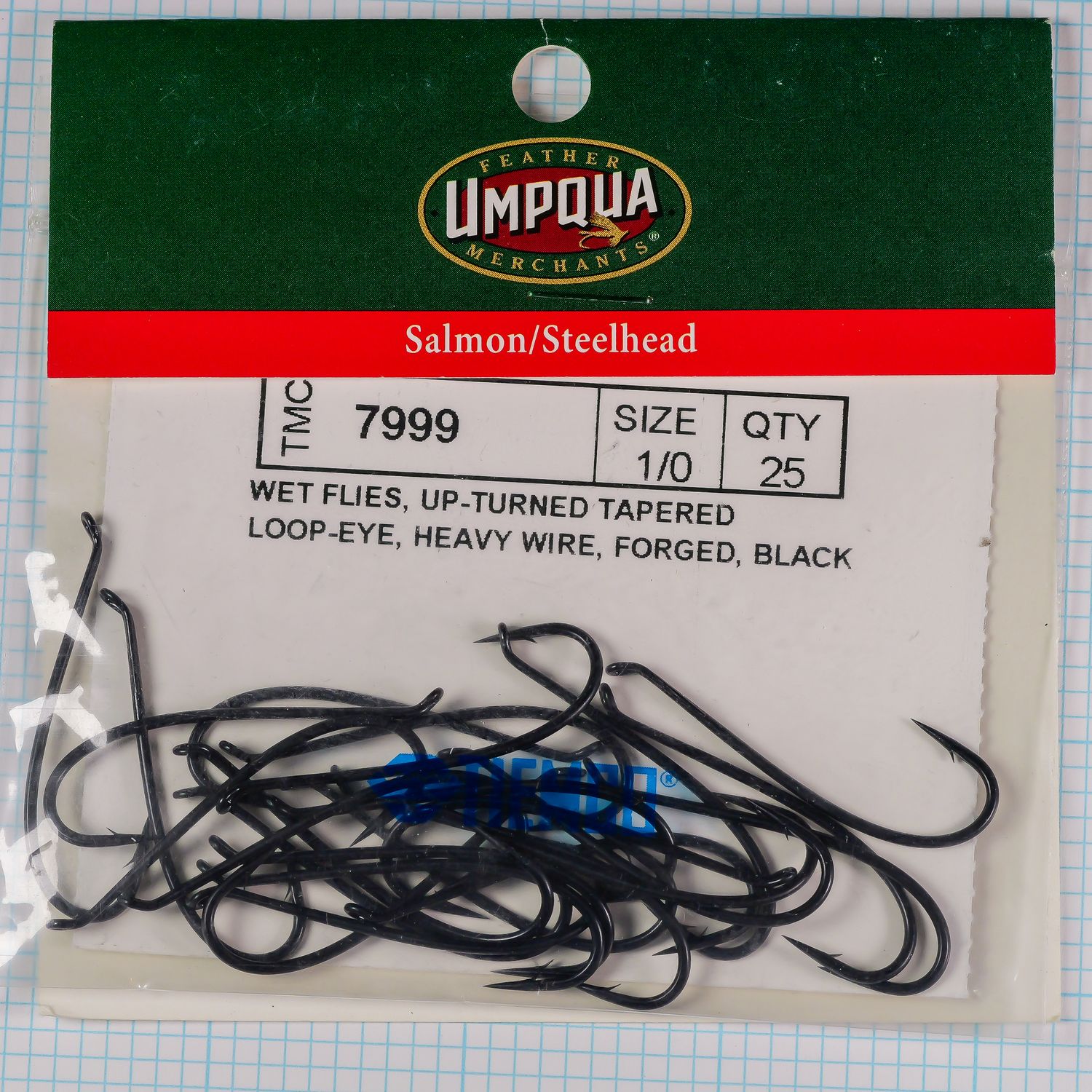 Vintage Tiemco TMC 7999 Salmon & Steelhead Hooks, Size 1/0 (Pack of 25)
