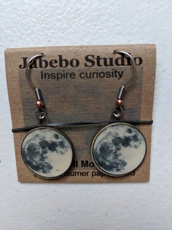 Moon Earrings (Recycled Material) Moon Earrings (Recycled Material)