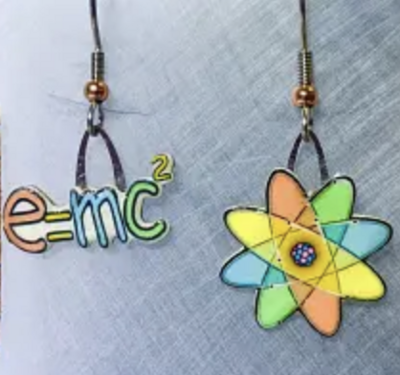 Atom E=mc² Earrings (Recycled Material) Atom E=mc² Earrings (Recycled Material)