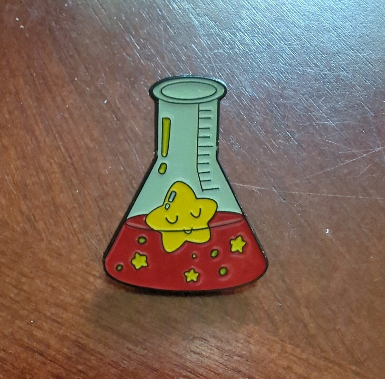 Erlenmeyer Flask with Star Lapel Pin
