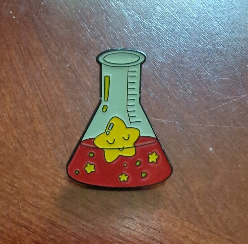 Erlenmeyer Flask with Star Lapel Pin