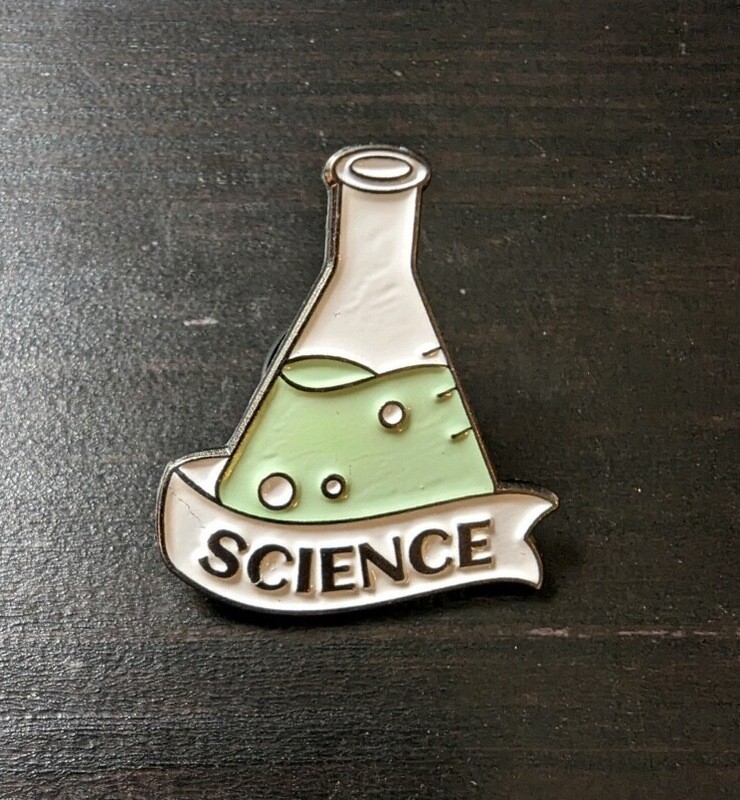 Erlenmeyer Flask with Science Ribbon Lapel Pin