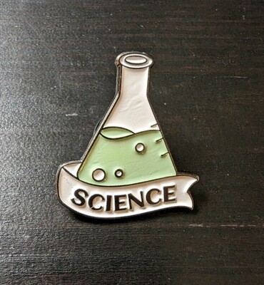 Erlenmeyer Flask with Science Ribbon Lapel Pin