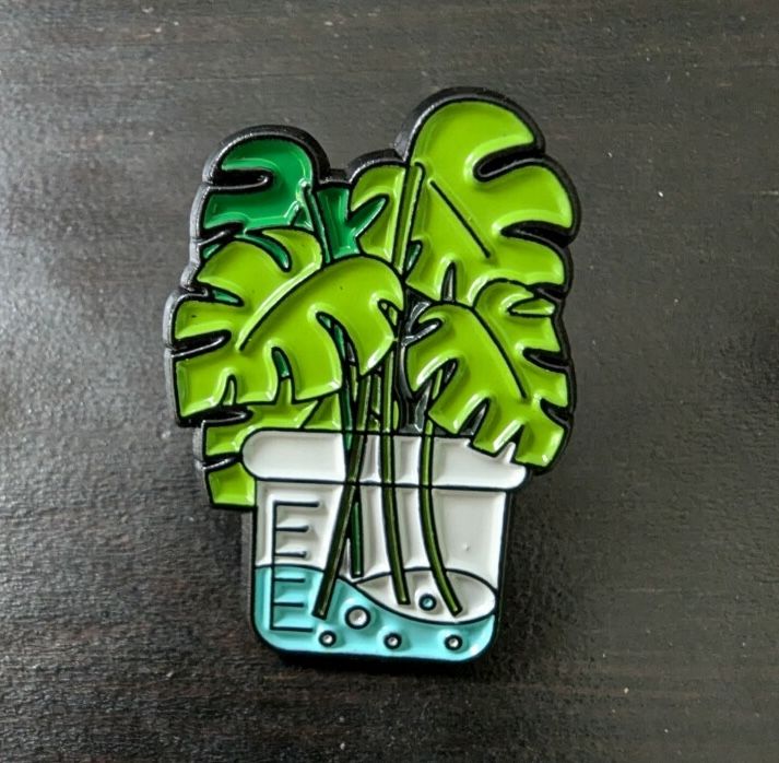 Leaves in a Beaker Lapel Pin